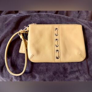 Coach Yellow Leather Wristlet Clutch